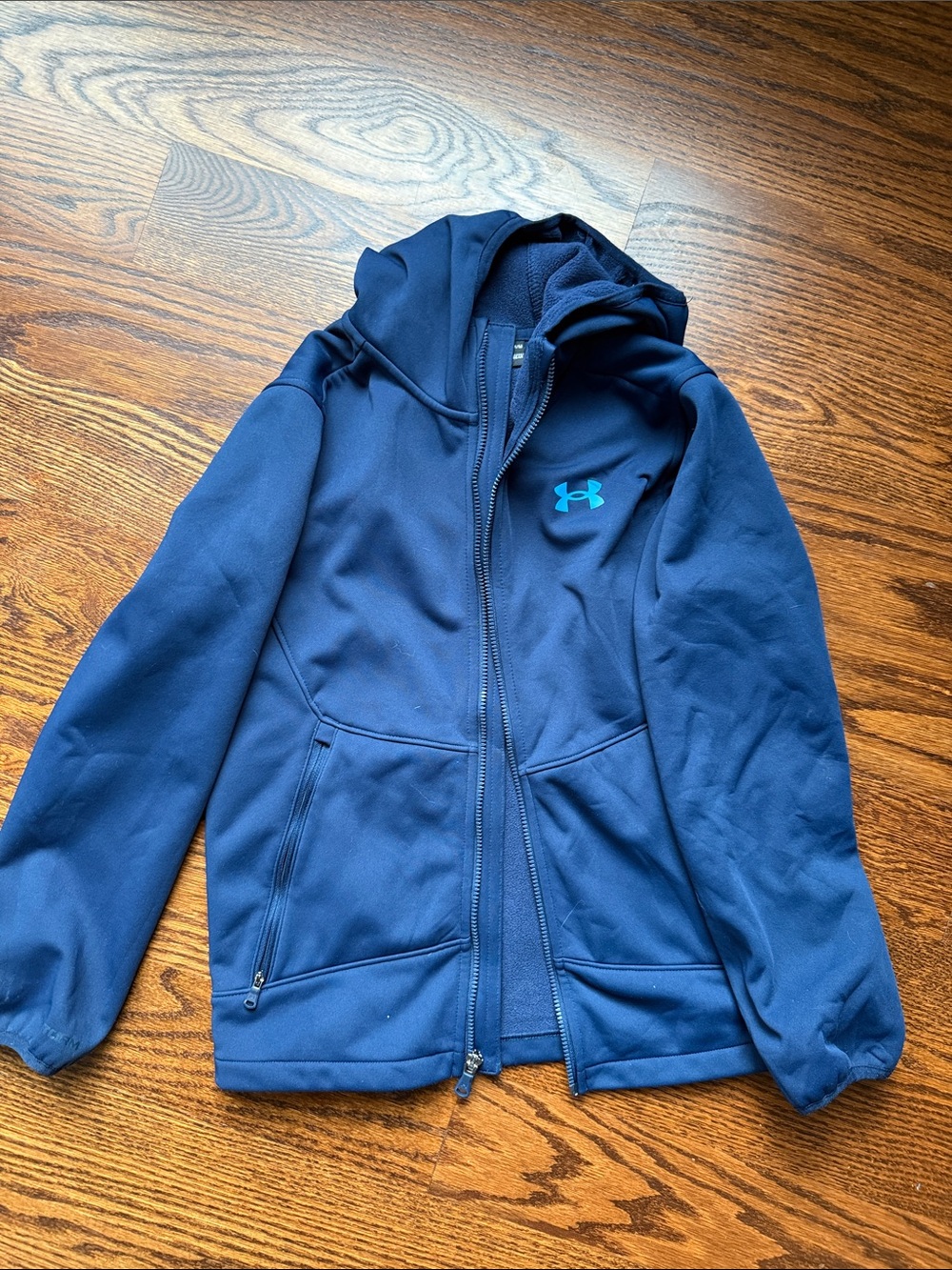 Under Armour Kids' Navy Blue Hooded Full-Zip Jacket